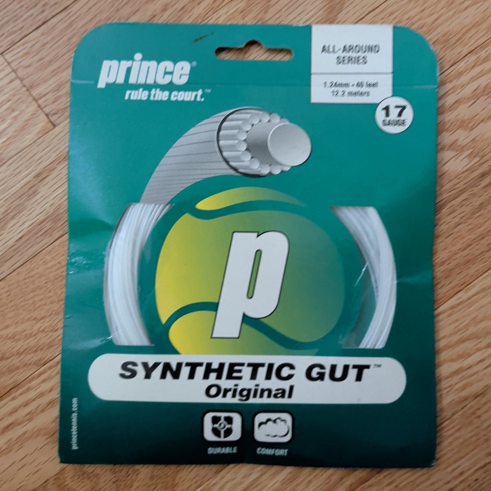 Prince Synthetic Gut Original 17 Gauge Tennis String 40ft 1.24mm White 7J332-010